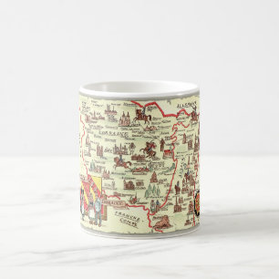 Caneca De Café Alsace Lorraine França Ilustrou Map Mug