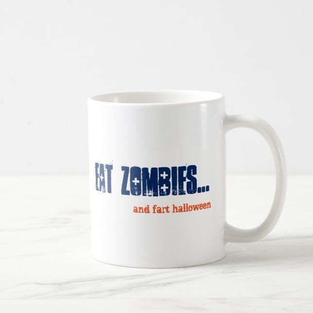 Caneca De Café Alt Come Zombies e Fart Halloween Emo Gótico Azul (Direita)