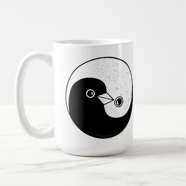 Caneca de café alta com as pombas de Yin Yang da (Esquerda)