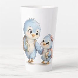 Caneca de Café Alta Latte Pássaro Azul Fofo