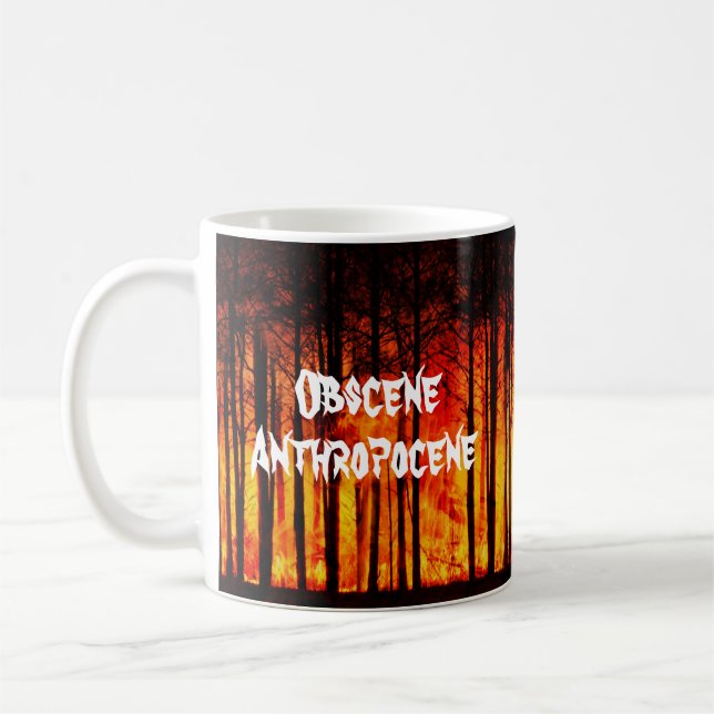 Caneca De Café Alterações Climáticas Obscenas (Esquerda)