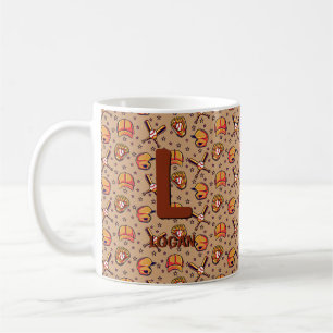 Caneca De Café Alterar Nome do Adição Inicial H I J K L M N Baseb