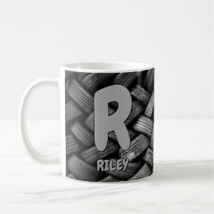 Caneca De Café Alterar Nome do Adição Inicial O P Q R S T Pneus A