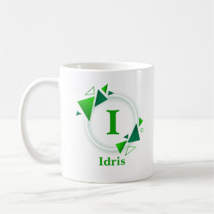 Caneca De Café Alterar Nome do Adicionar Inicial Círculo Branco V