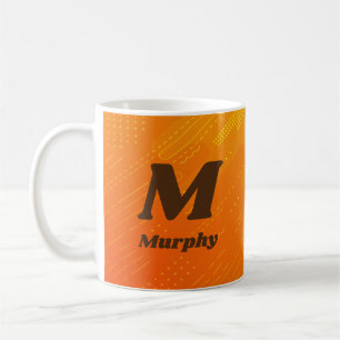 Caneca De Café Alterar Nome do Adicionar Inicial Laranja Amarelo