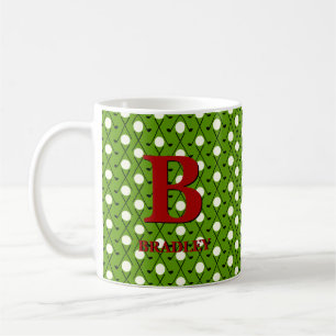 Caneca De Café Alterar o nome inicial A B C D E F G Golf Stick