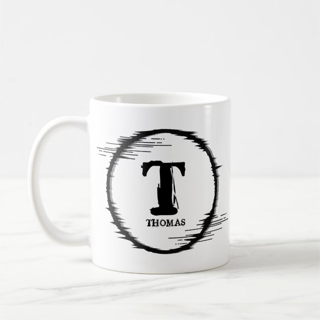 Caneca De Café Alterar o nome inicial da adição - Círculo distorc (Esquerda)