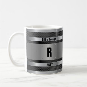 Caneca De Café Alterar o nome inicial do Crachá de metal P Q R S