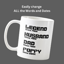 Caneca De Café Alterar TODO Nome Data Ano Legenda Pai Marido