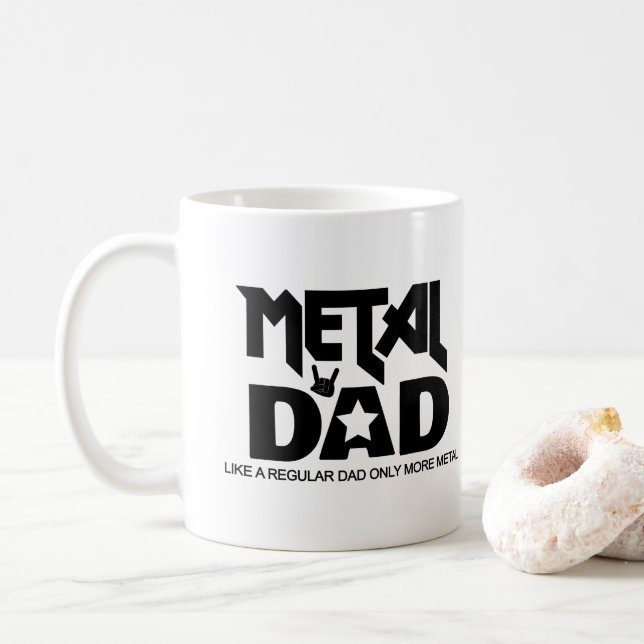 Caneca De Café Alternativo Rocker Duro Rock de Pai de Música Heav (Com Donut)