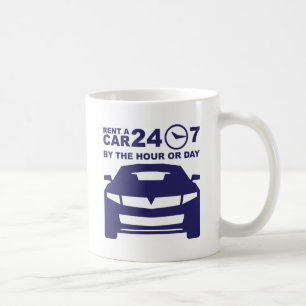 Caneca De Café Alugueres de carros à hora ou dia 24-7