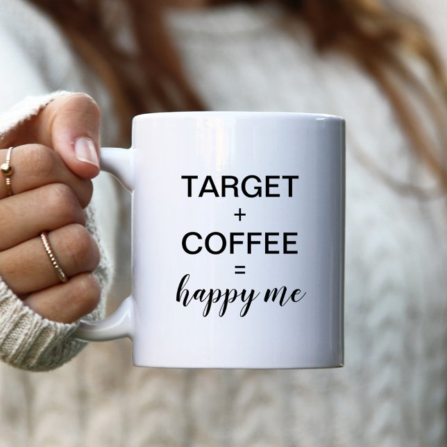 Caneca De Café Alvo + Café = Eu Feliz (Criador carregado)