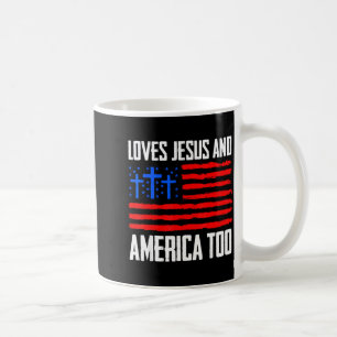 Caneca De Café Ama a jesus e a america também 4 de julhoAma a jes