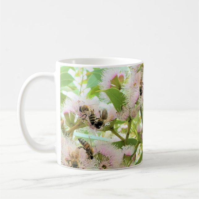 CANECA DE CAFÉ AMA ABELHAS. FLORA NATIVA AUSTRALIANA COM ABELHAS  (Esquerda)