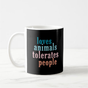 Caneca De Café Ama Animais Tolera Pessoas Amante de Animais Diver