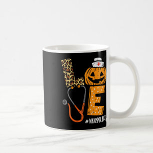 Caneca De Café Ama Enfermeira Pumpkin Leopard Fall Halloween Than