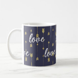 Caneca De Café Ama flechas roxas