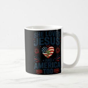 Caneca De Café Ama Jesus e a América também bandeira americana pa