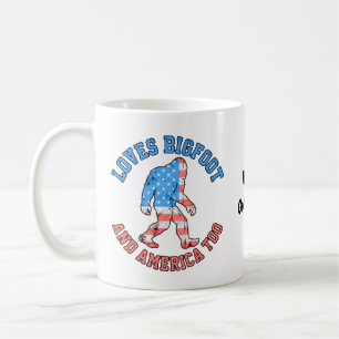 Caneca De Café Ama o Pé Grande e a América Demais Patriótico Amer
