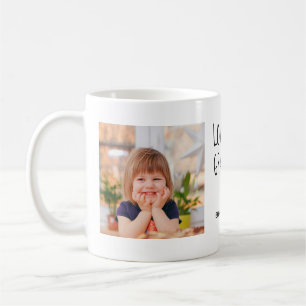 Caneca De Café Ama Sua Avó Texto manuscrito de duas fotos