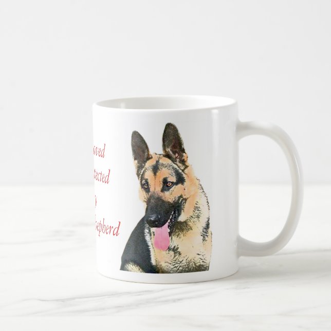 Caneca De Café Amado & protegido por um german shepherd (Direita)