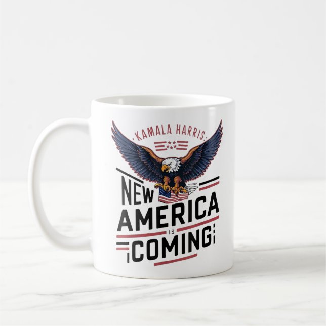 Caneca De Café amala Harris 2024 Presidente EUA Eagle (Esquerda)