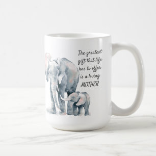 Caneca De Café Amando a Mãe Citando Elefante e Criança Mug