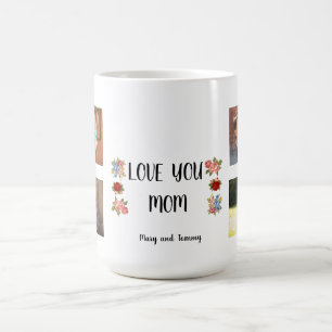 Caneca De Café Amando a mãe com fotos de Angelitti Script 4
