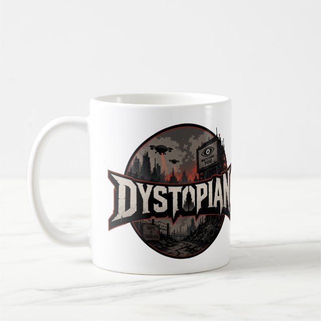 Caneca De Café Amante da Ficção Distópica (Esquerda)