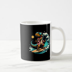 Caneca De Café Amante da Praia T-rex Dinossauro Montando Prancha 