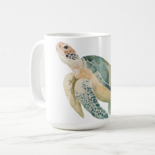 Caneca De Café Amante da Vida Marinha Tartaruga Marinha Arte em A