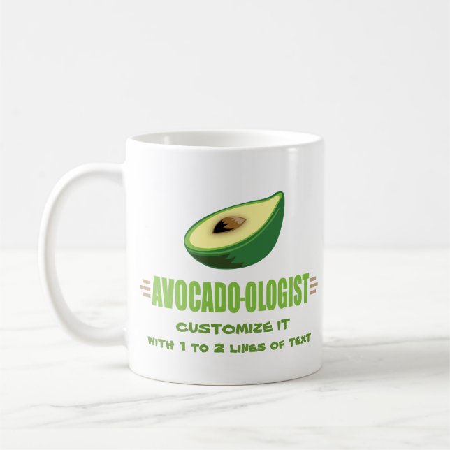 Caneca De Café Amante de Abacate Divertido (Esquerda)