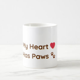 Caneca de Café Amante de Animais Meu Coração Tem P