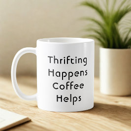 Caneca De Café Amante de Brechós e Cafeína Divertido
