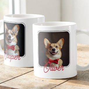 Caneca De Café Amante de Cachorro de Duas Fotos Dia dos Namorados