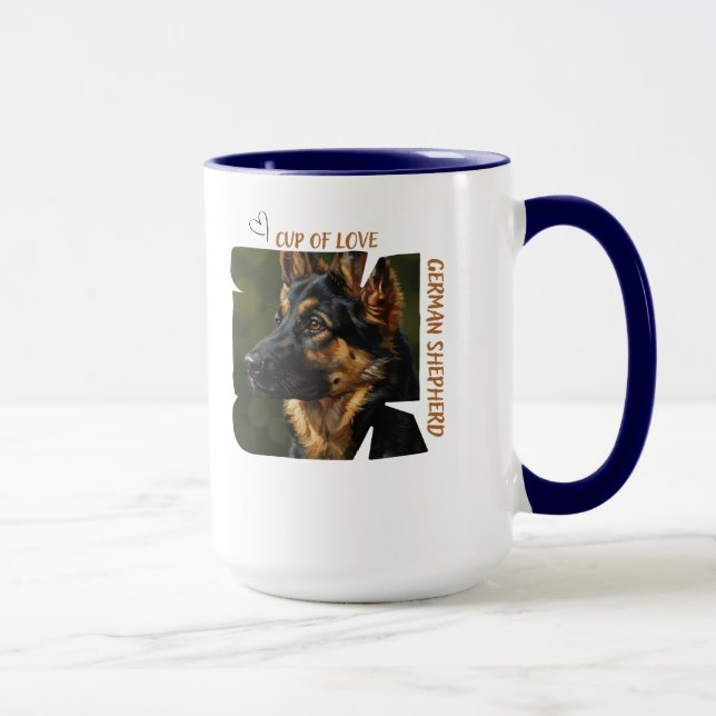 Caneca de Café Amante de Cães Copa do Amor Ideias  (Direita)