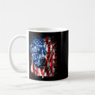 Caneca De Café Amante de Cão Pitbull Patriótico Ab Proprietário d