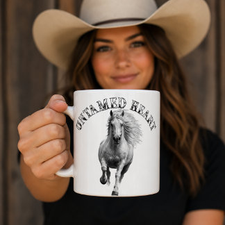 Caneca De Café Amante de Cavalo de Coração Indomado