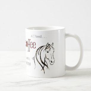 Caneca De Café Amante de Cavalo em Aquarela