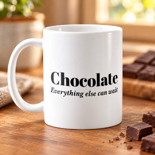 Caneca De Café Amante de Chocolate Tudo o Mais Pode Esperar