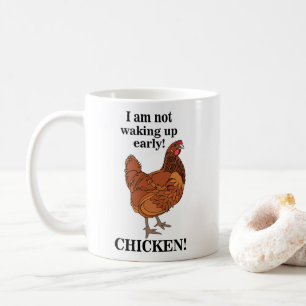 Caneca De Café Amante de Frango Não Estou Acordando Cedo Engraçad