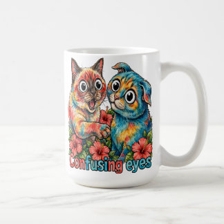 Caneca De Café Amante de Gato Fofo Charme Siamês e Chartreux Engr