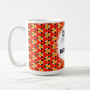 Caneca De Café Amante de Gato Vermelho Laranja Preto Engraçado