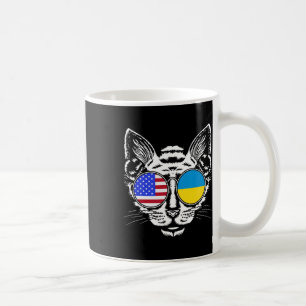 Caneca De Café Amante de Gatos Bandeira Ucraniana Ucrânia America