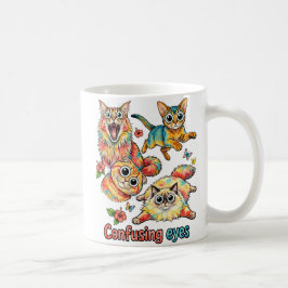 Caneca De Café Amante de Gatos Diversão Quarteto Curioso do Gato,