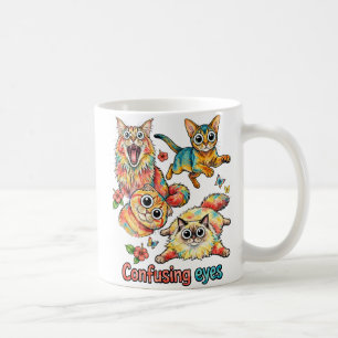 Caneca De Café Amante de Gatos Diversão Quarteto Curioso do Gato,