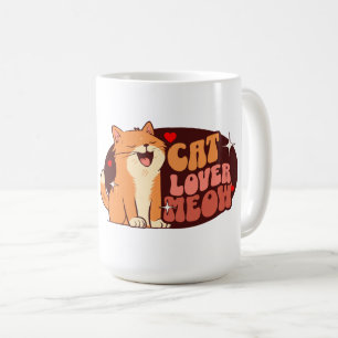 Caneca De Café Amante de Gatos Meow - gato laranja