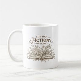 Caneca De Café Amante de Livros Florais Vintage É Muito Ficcional