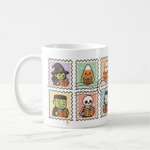 Caneca De Café Amante de Livros Halloween