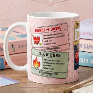 Caneca De Café Amante de Livros Piada Romântica Frases de Leitor